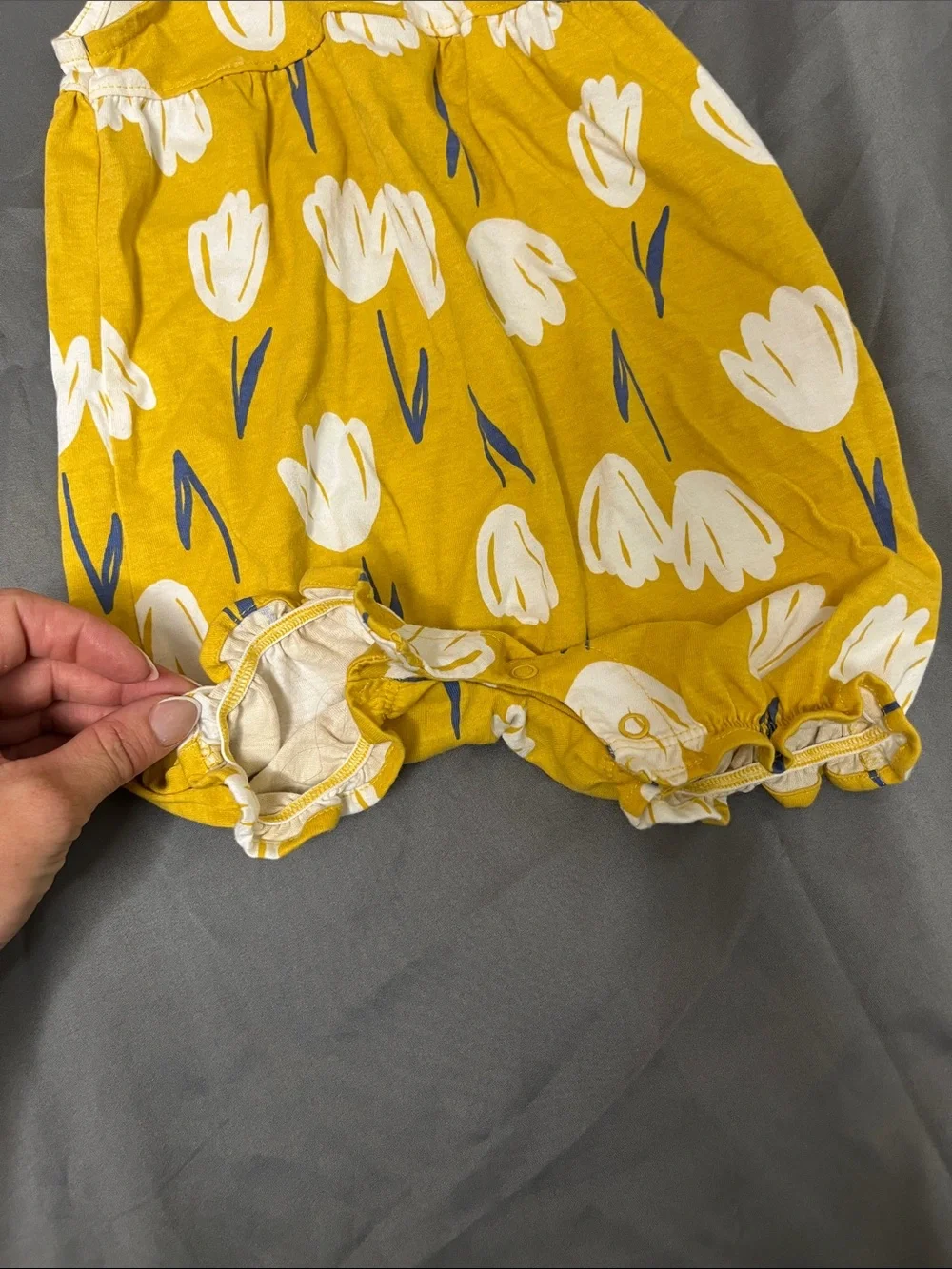 Carter's Mustard Yellow Tulip Print Bubble Romper